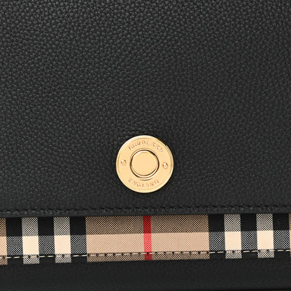 Burberry Grainy Calfskin Vintage Check Note Crossbody Bag Black 6 of 9
