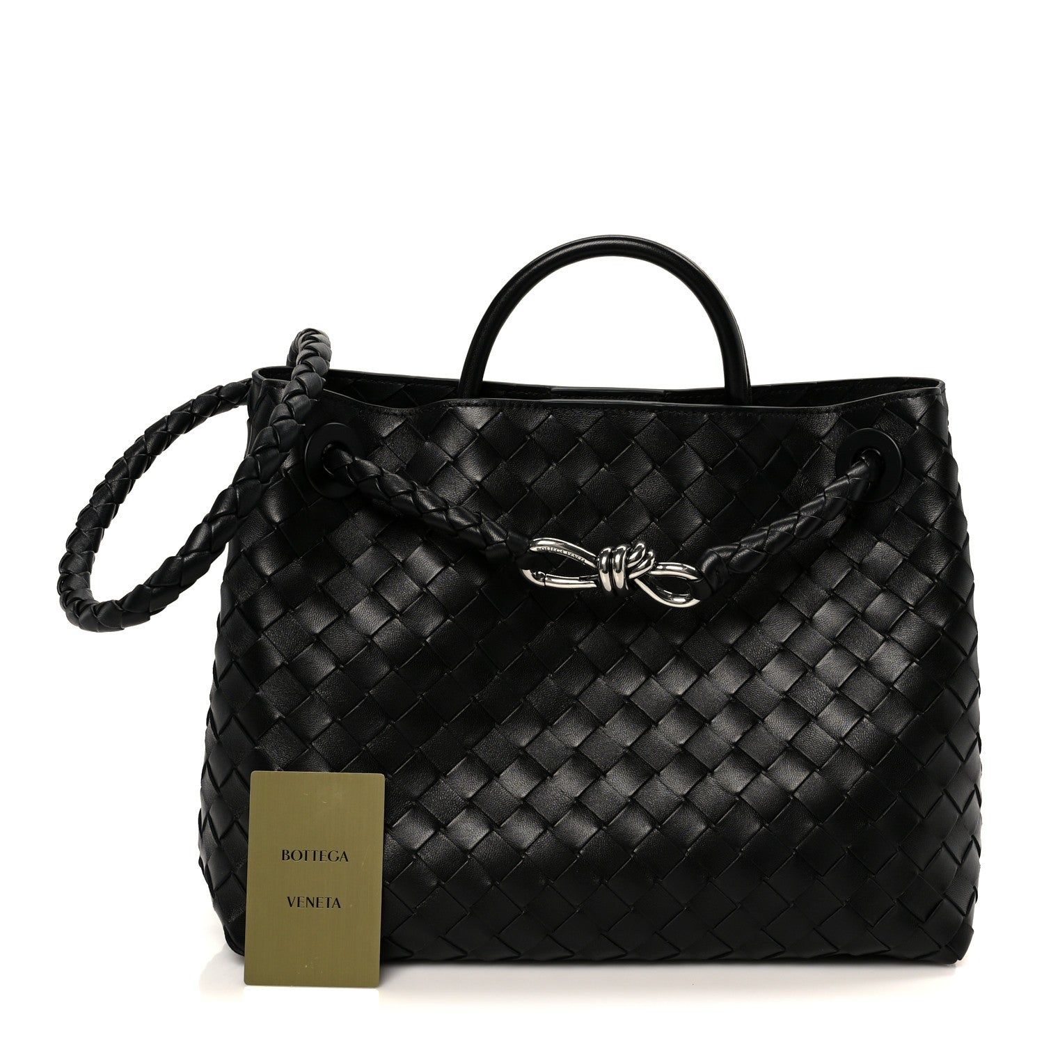 Bottega Veneta Nappa Intrecciato Medium Andiamo Shoulder Bag Black 3 of 13