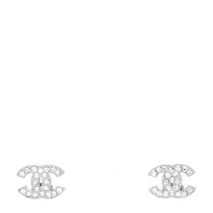 Chanel Crystal CC Earrings Silver 1 of 4