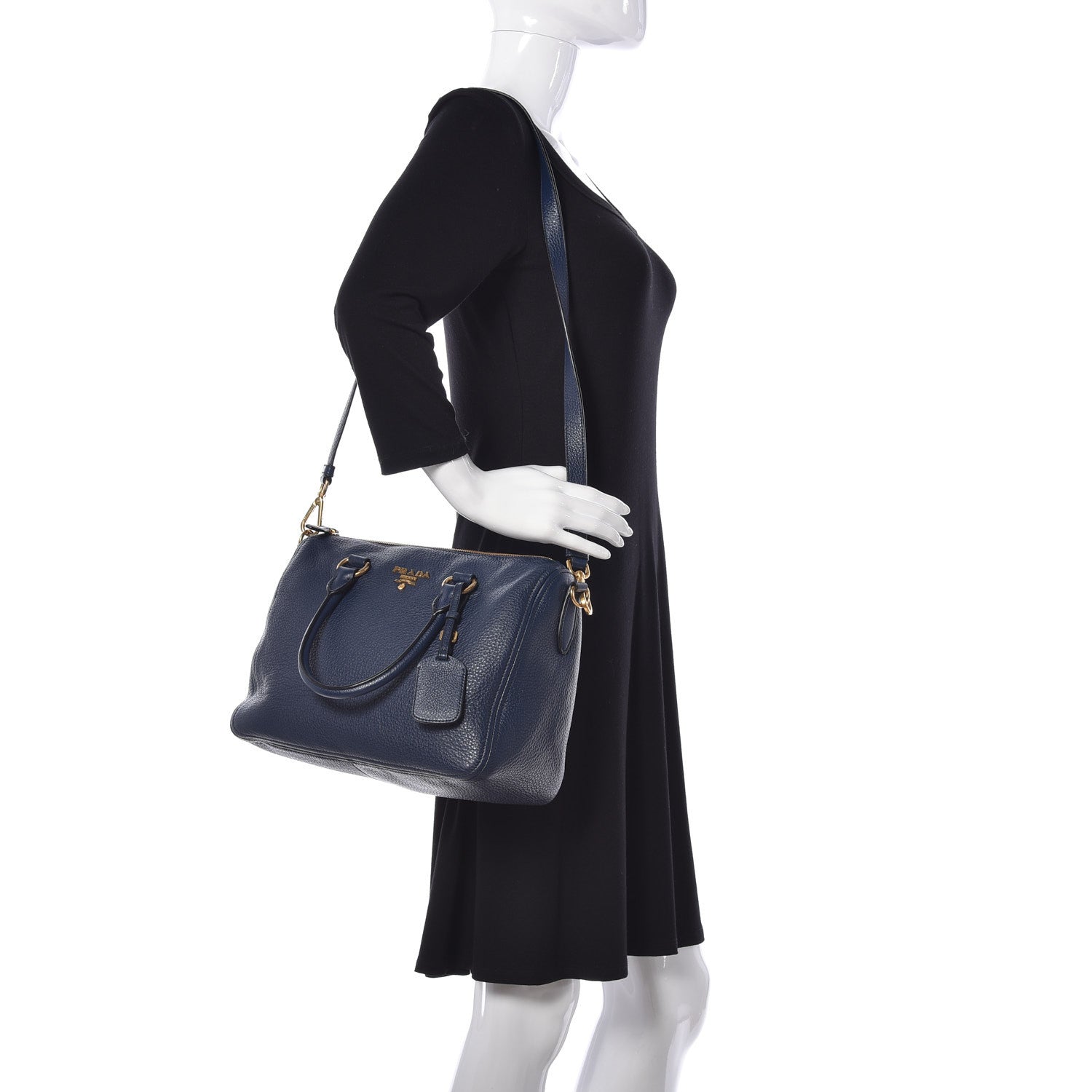 Prada Vitello Phenix Bauletto Baltico 2 of 10