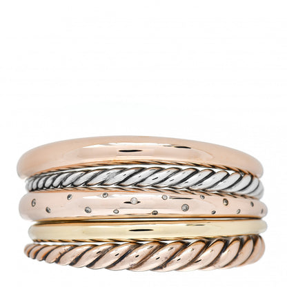 David Yurman Sterling Silver Bronze Diamond Pure Form Bracelet 1 of 3