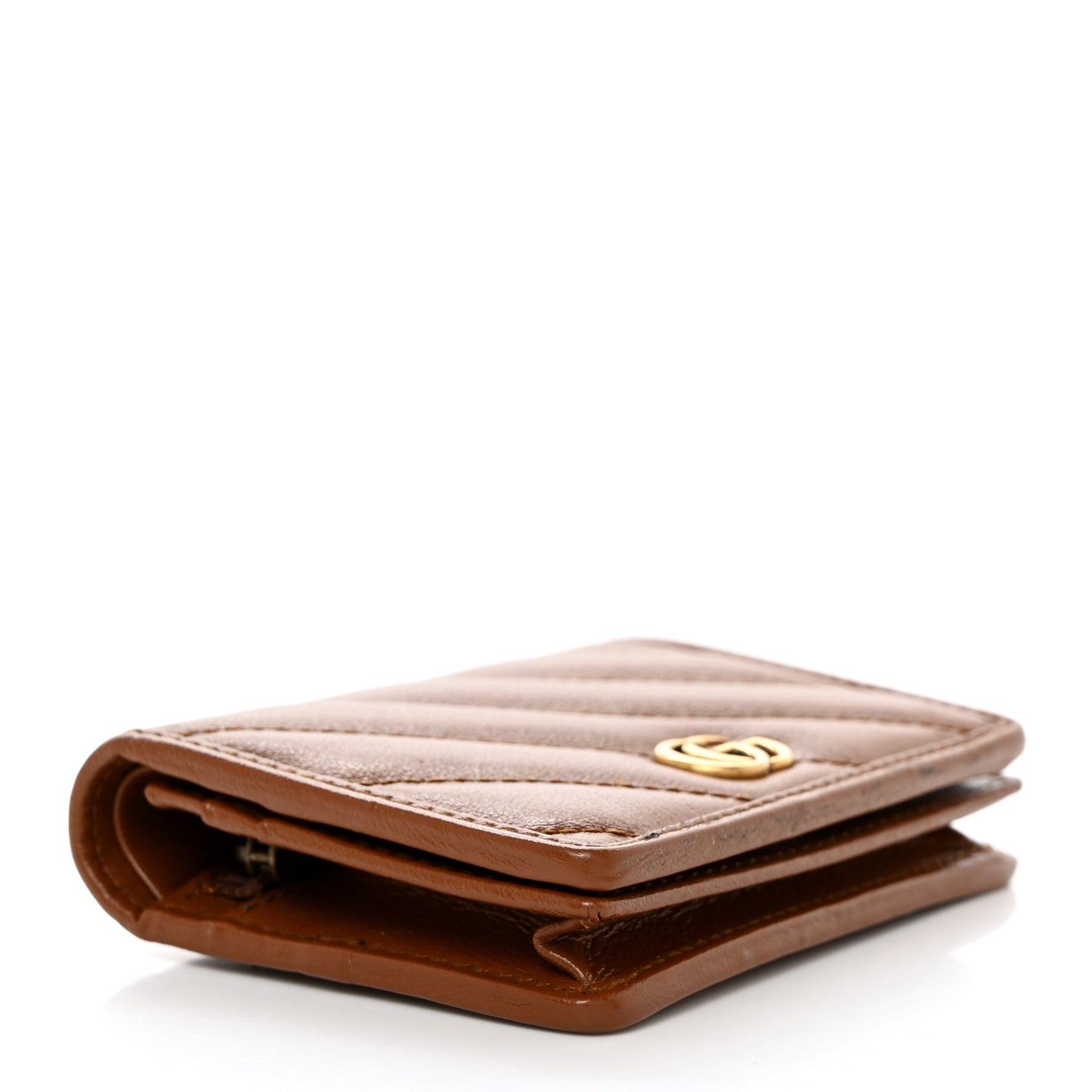 Azalea Calfskin Matelasse Diagonal GG Marmont Card Case Wallet Cuir