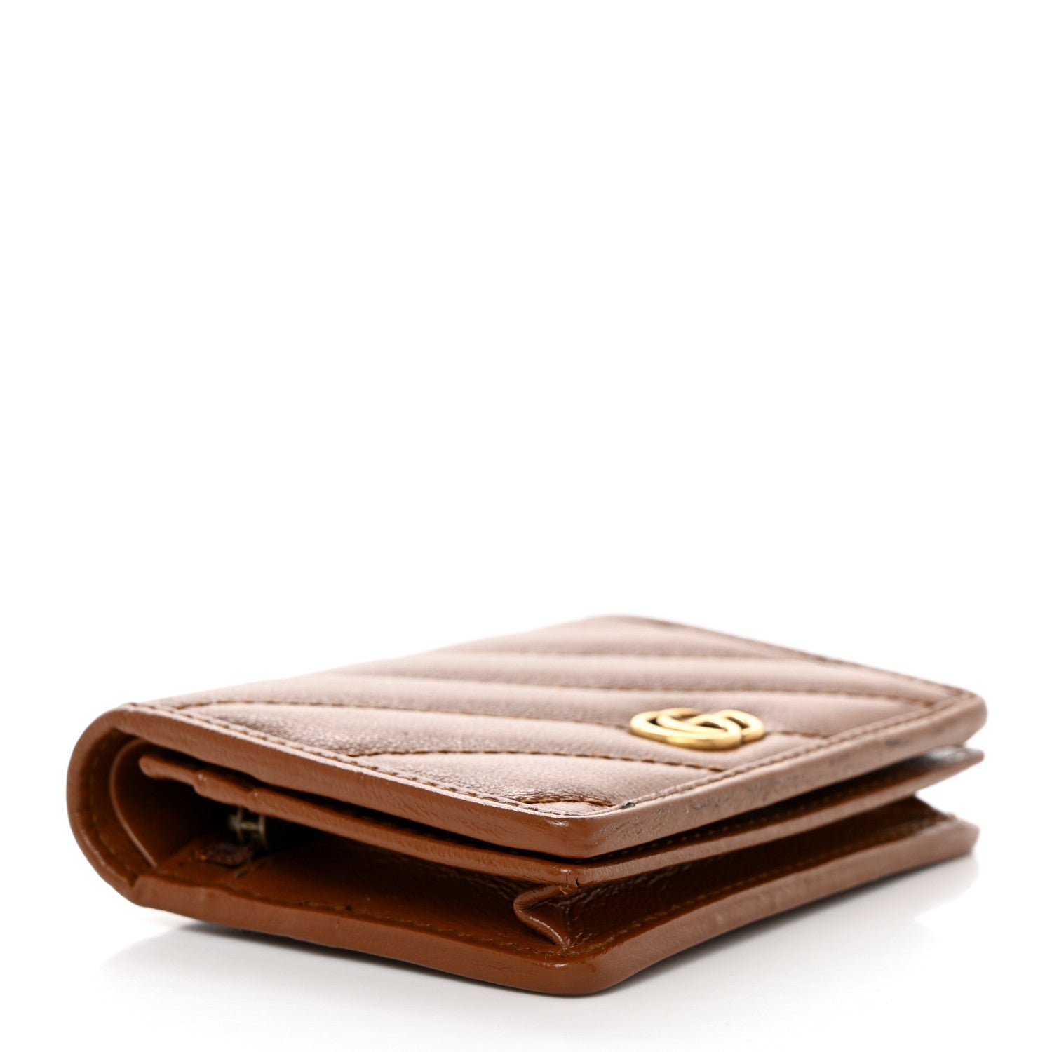 Gucci Azalea Calfskin Matelasse Diagonal GG Marmont Card Case Wallet Cuir 4 of 7