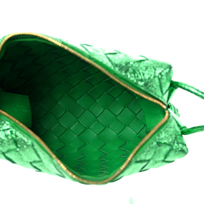 Bottega Veneta Metallic Calfskin Intrecciato Mini Loop Camera Bag Green 5 of 8