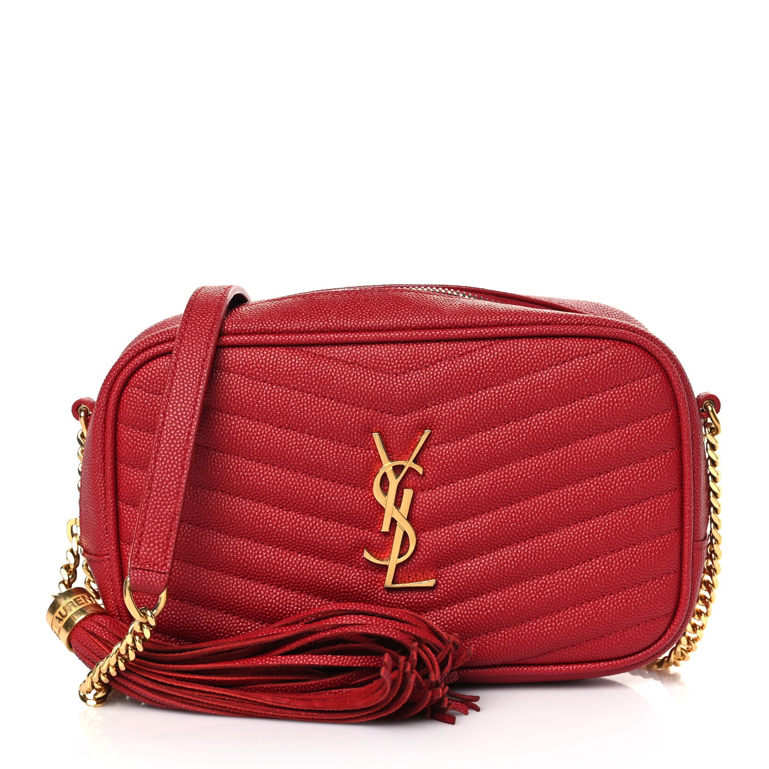 Saint Laurent Grain De Poudre Matelasse Monogram Mini Lou Camera Bag Opyum Red 1 of 9