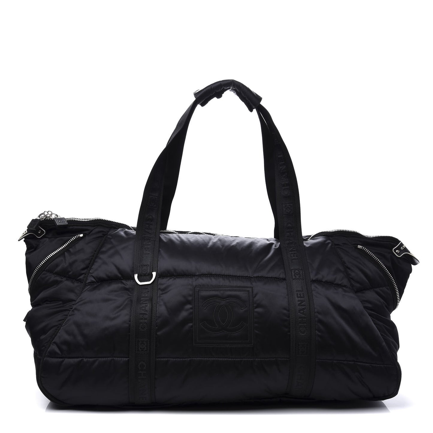 Nylon Quilted Logo Duffel Black