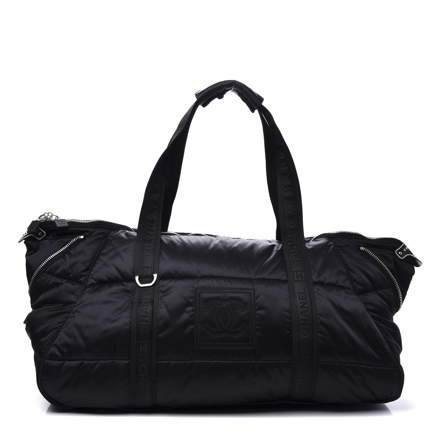 Chanel Nylon Quilted Logo Duffel Black 1 of 12