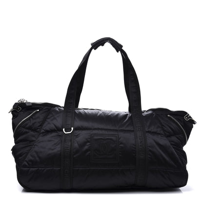 Chanel Nylon Quilted Logo Duffel Black 1 of 12