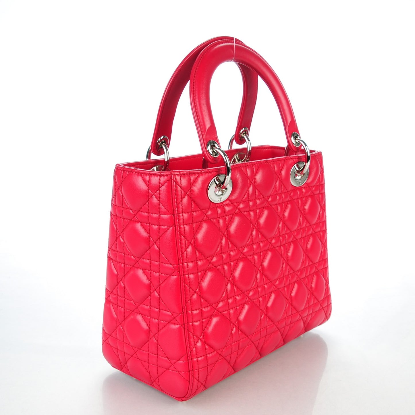 Lambskin Cannage Medium Lady Dior Fuchsia