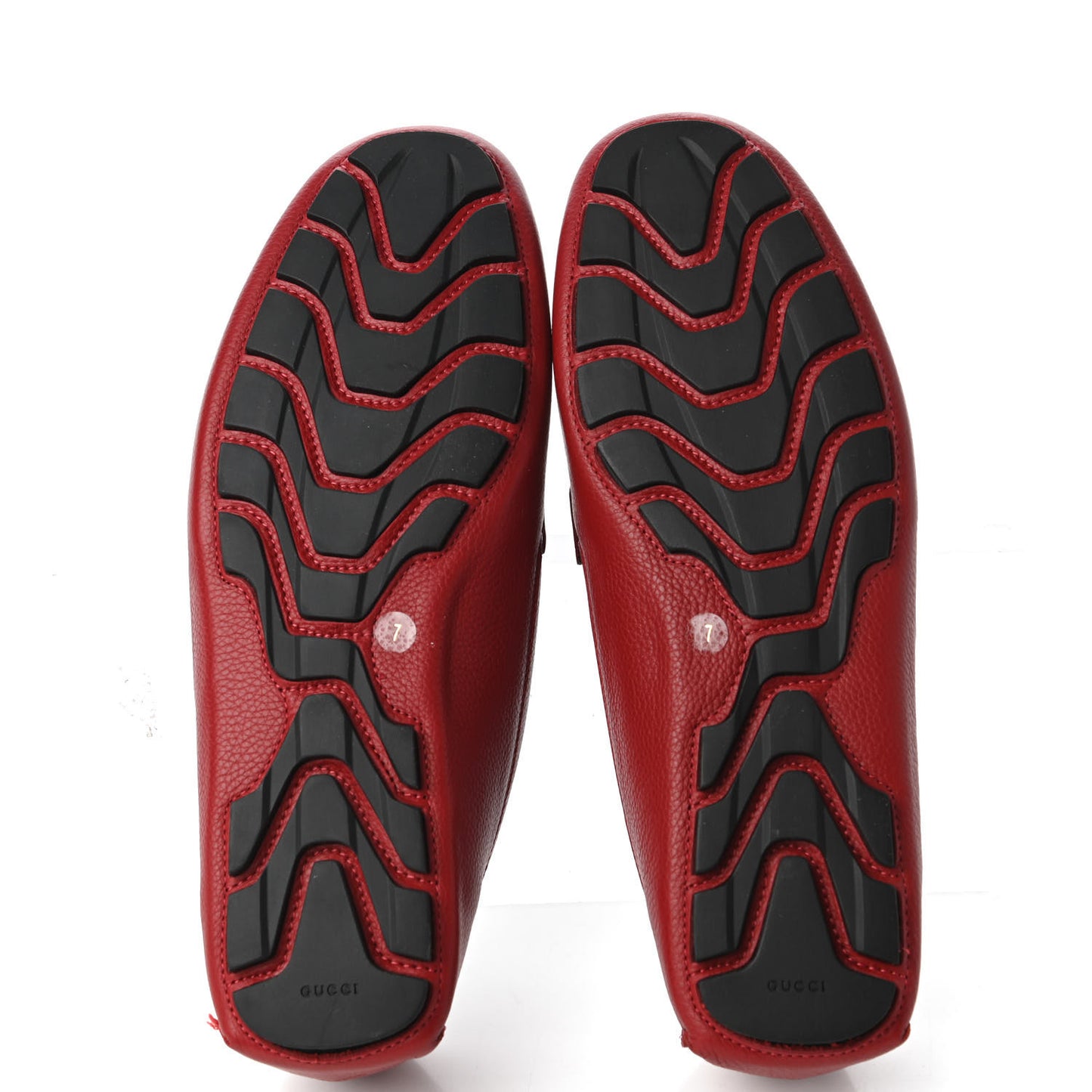 Calfskin Web Mens Driver Loafers 7 Red