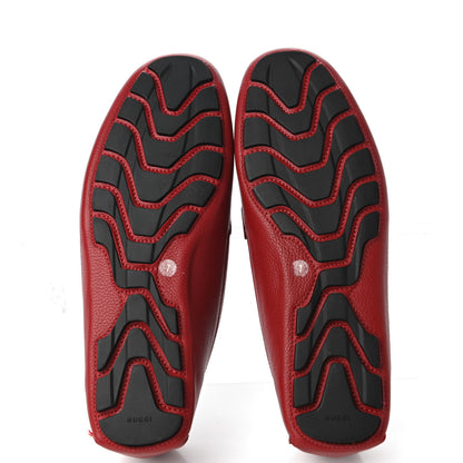Gucci Calfskin Web Mens Driver Loafers 7 Red 6 of 10
