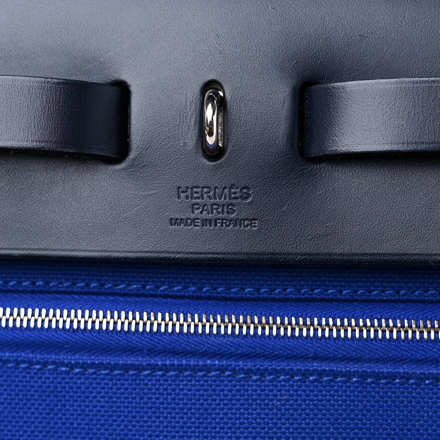 Hermes Toile Militaire Vache Hunter Herbag Zip Retourne 31 PM Bleu Electrique Bleu Saphir 6 of 11