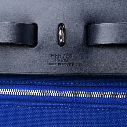 Hermes Toile Militaire Vache Hunter Herbag Zip Retourne 31 PM Bleu Electrique Bleu Saphir 6 of 11