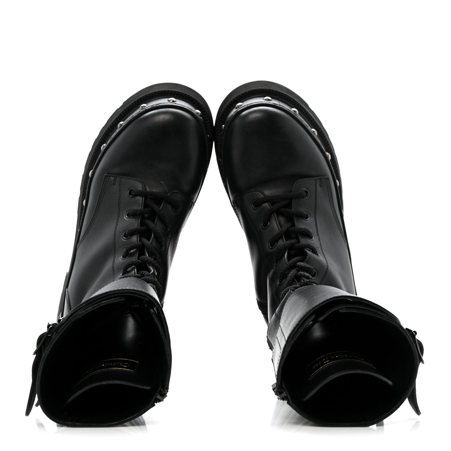 Calfskin Diorquake 25mm Combat Boots 39 Black