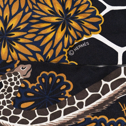 Hermes Silk Three Graces Twilly Black Gold Taupe 4 of 4