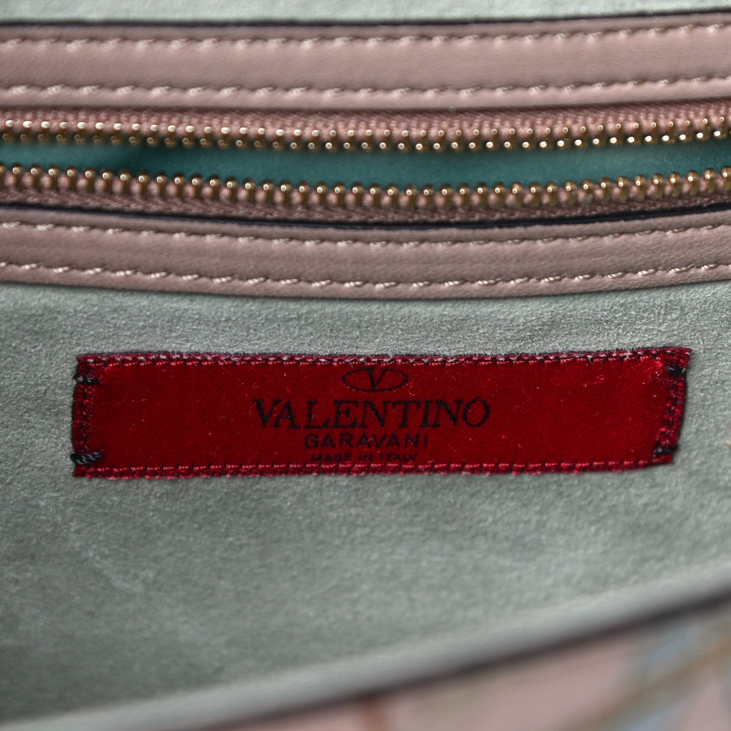 Valentino Garavani Vitello Embroidered Medium Glam Lock Rockstud Flap Beige 6 of 18