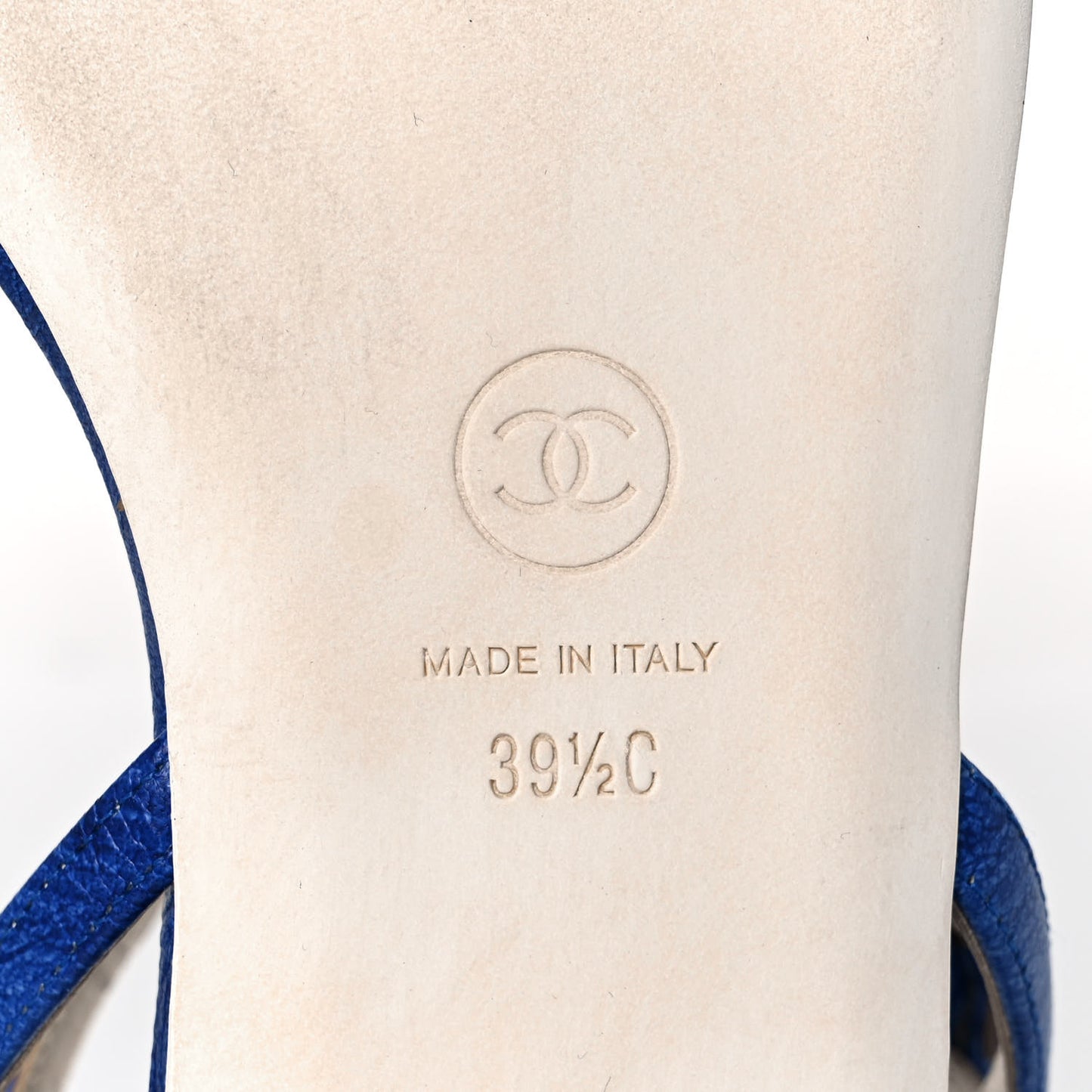 Goatskin Pearl Camellia Thong Sandals 39.5 Dark Blue