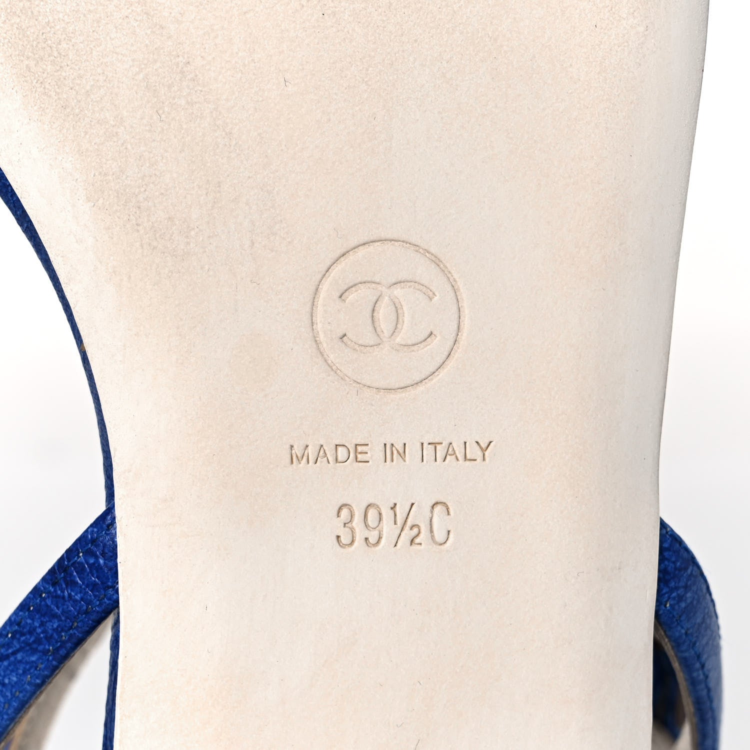 Chanel Goatskin Pearl Camellia Thong Sandals 39.5 Dark Blue 6 of 8
