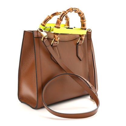 Gucci Wonka Grain Calfskin Small Diana Tote Bag Cuir Yellow Fluo 3 of 9