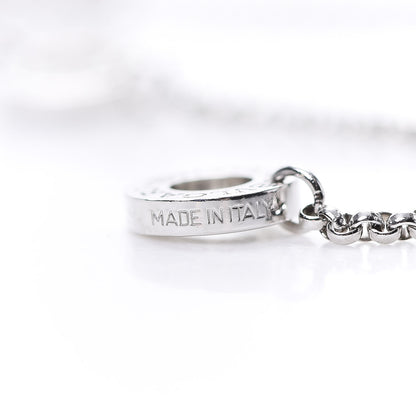 Bulgari 18K White Gold Diamond Small B.Zero1 Pave Pendant Necklace 7 of 9