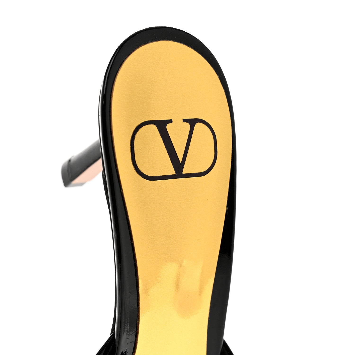 Valentino Garavani Patent One Stud 70mm Mule Pumps 38.5 Black 8 of 9