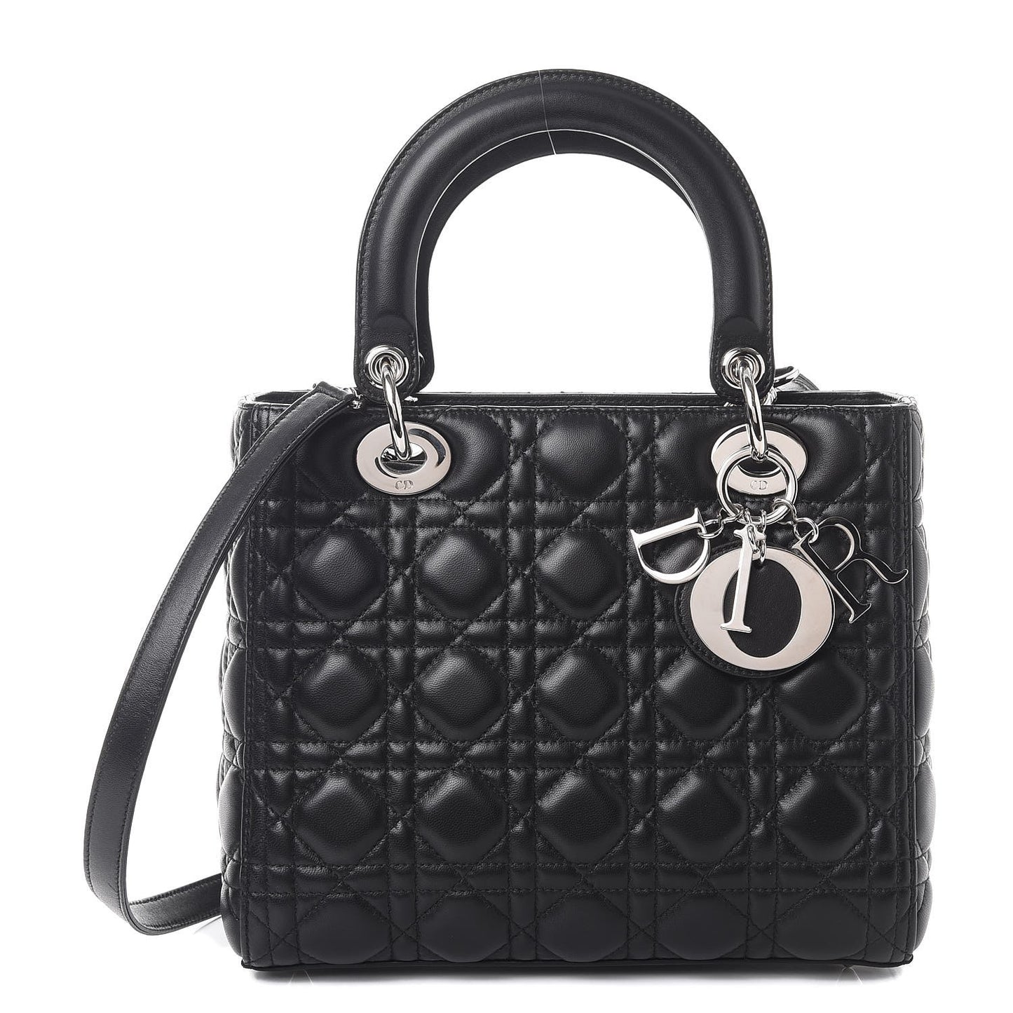 Lambskin Cannage Medium Lady Dior Black
