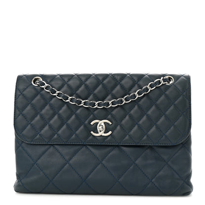 Chanel Calfskin Quilted In The Business Flap Dark Navy Blue 1 of 11