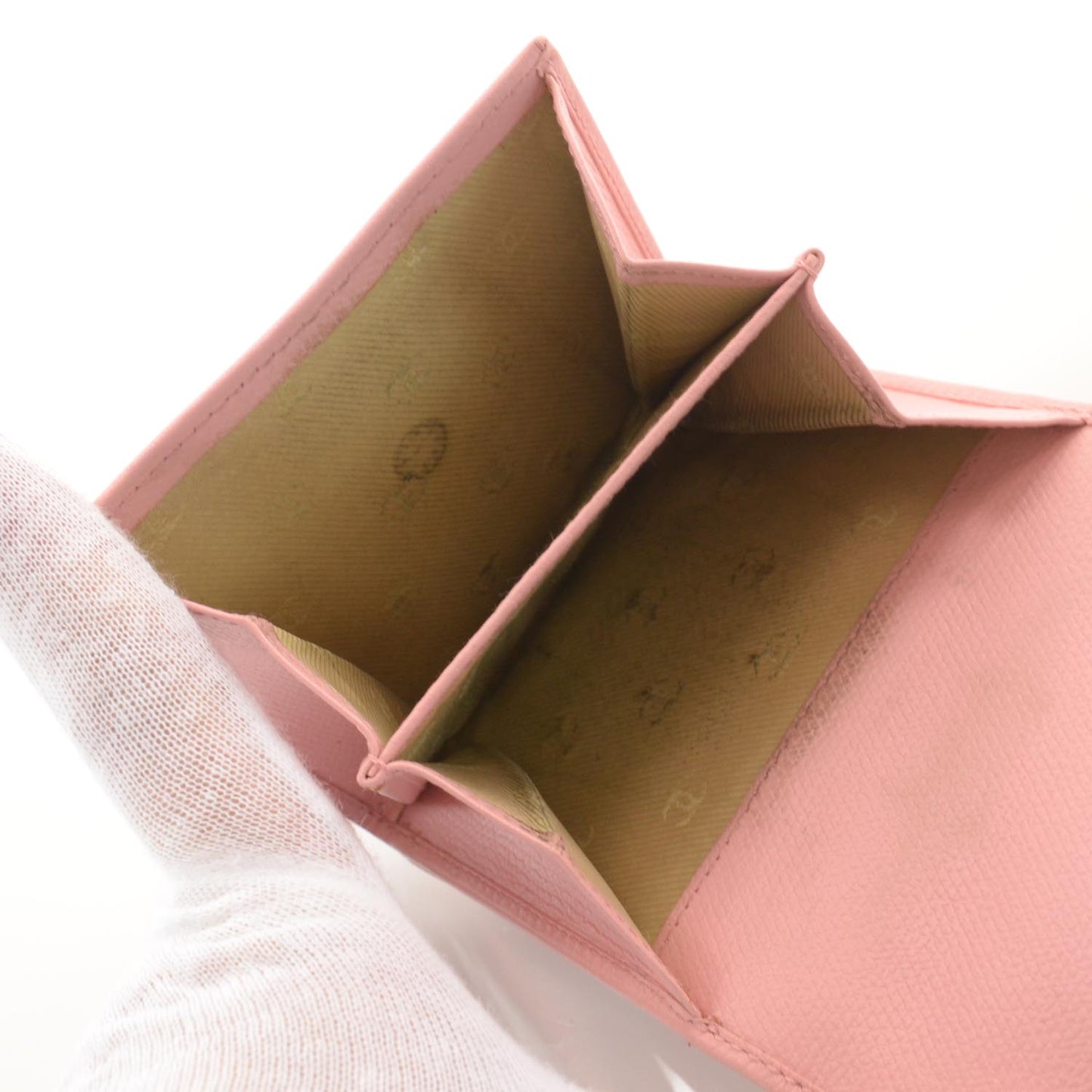 Leather CC Compact Wallet Pink