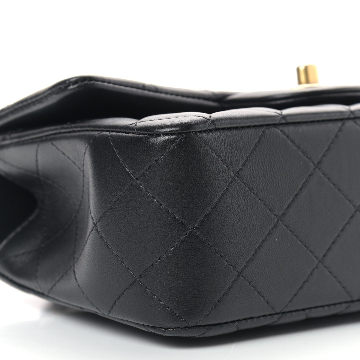 Chanel Lambskin Quilted Mini Top Handle Rectangular Flap Black 8 of 10