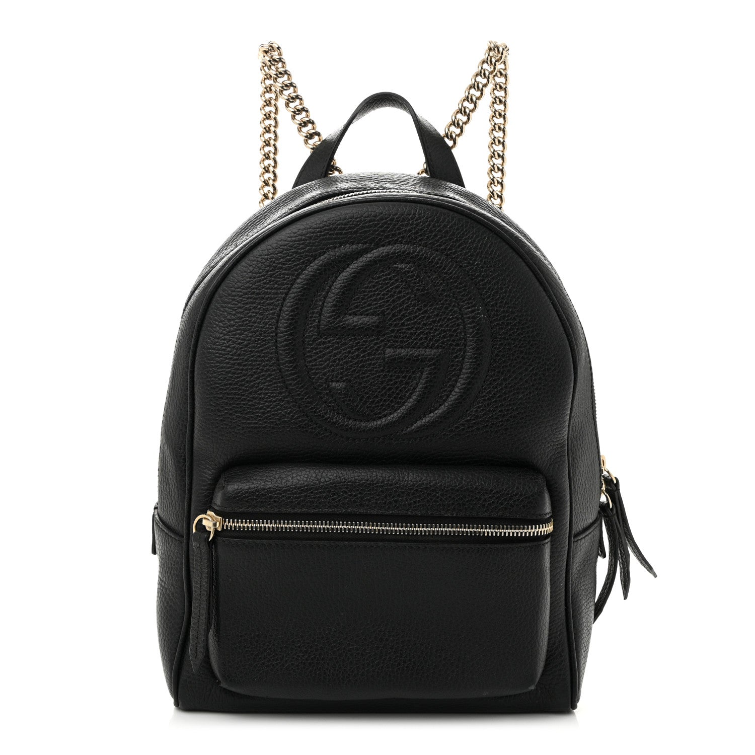 Gucci Pebbled Calfskin Soho Chain Backpack Black 1 of 12