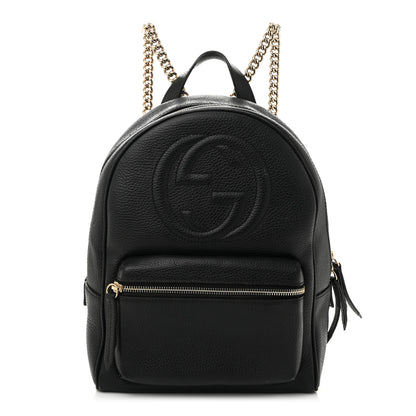 Gucci Pebbled Calfskin Soho Chain Backpack Black 1 of 12