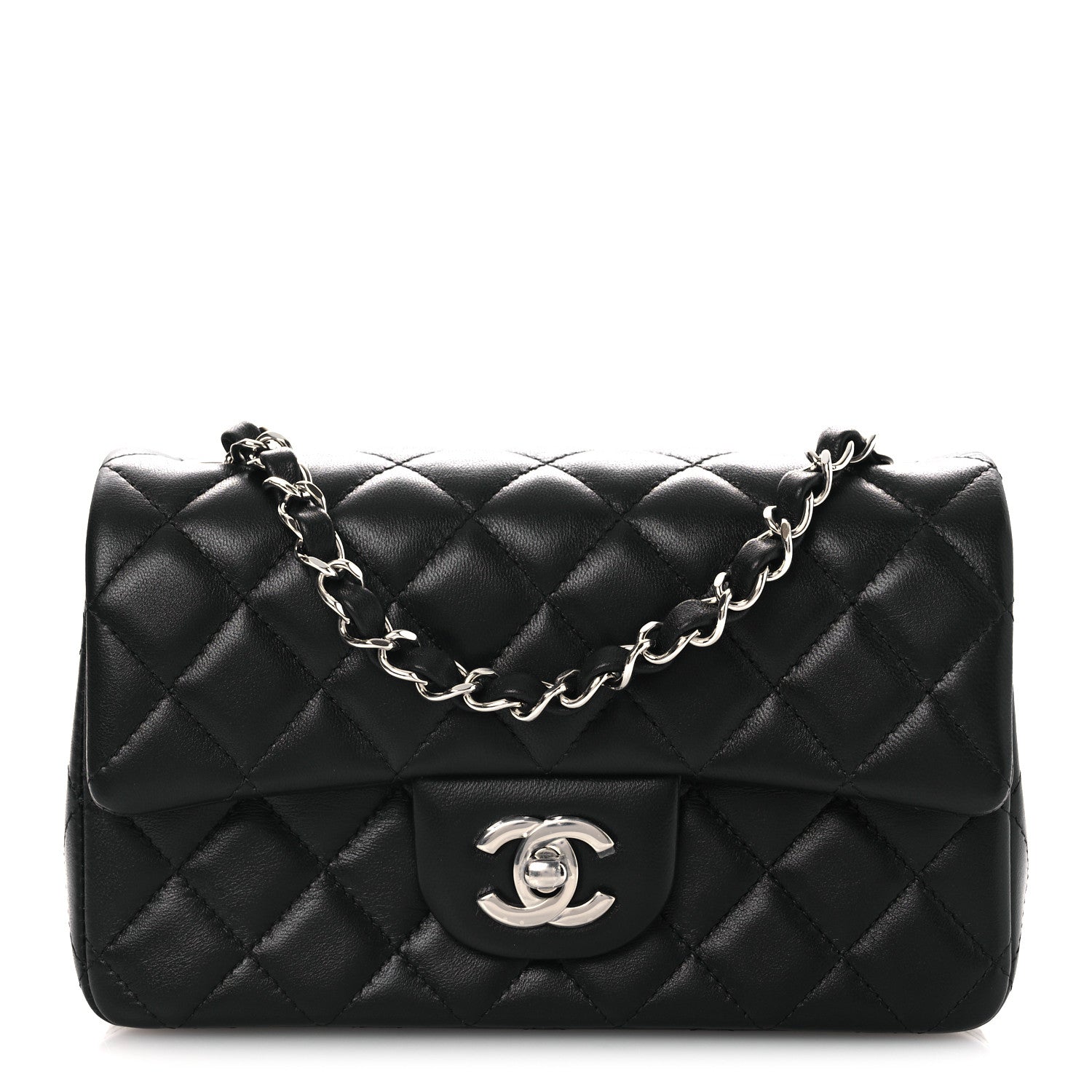 Chanel Lambskin Quilted Mini Rectangular Flap Black 1 of 13