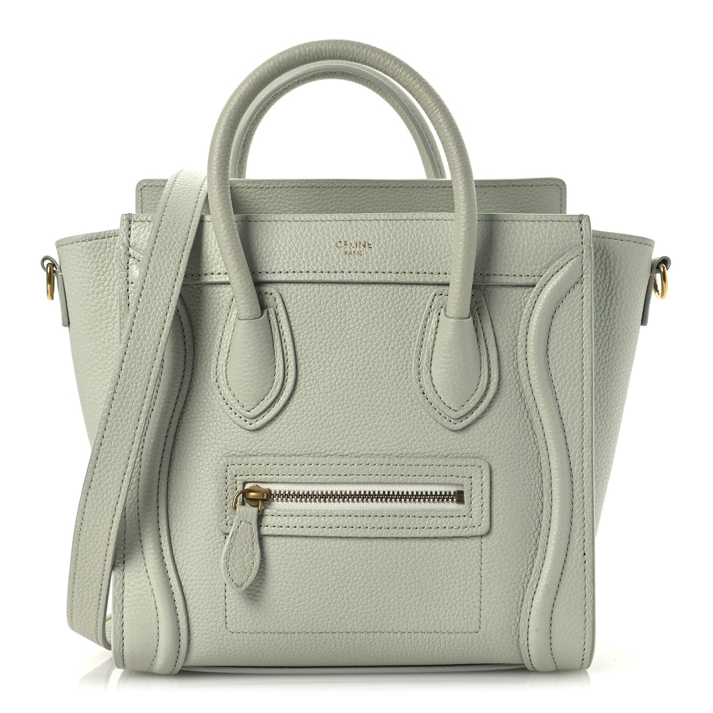 Drummed Calfskin Nano Luggage Vert D'eau