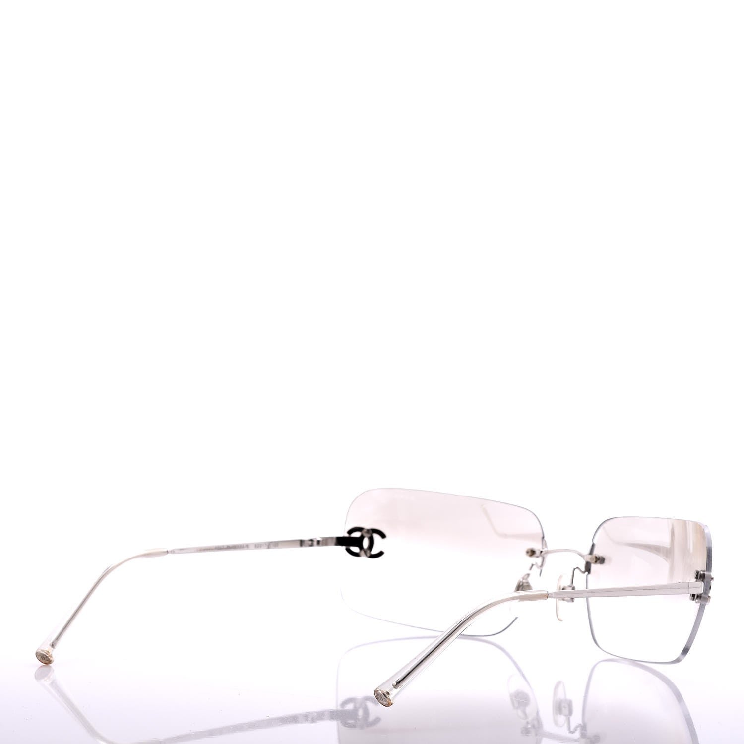 Chanel Metal Crystal CC Logo Sunglasses 4017-D Silver 3 of 6