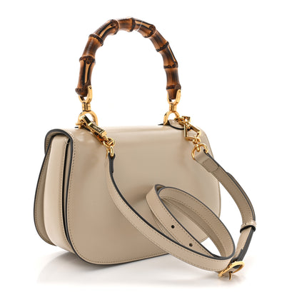 Gucci Boarded Dyana Lux Calfskin Web Small Bamboo 1947 Top Handle Bag Oatmeal 4 of 11