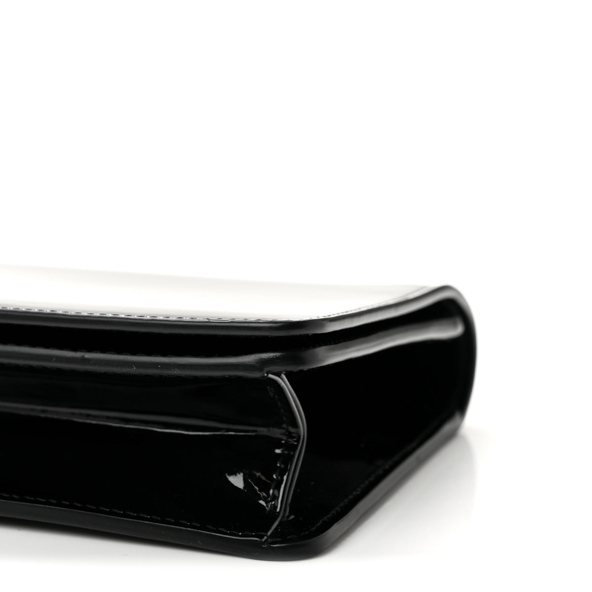 Patent Calfskin Clutch Black