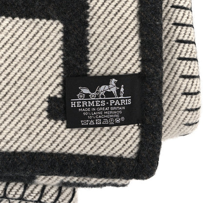 Hermes Wool Cashmere Avalon Blanket Ecru Gris Fonce 3 of 3