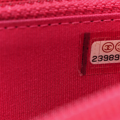 Chanel Caviar Quilted Small Boy Zip Around Wallet Fuchsia 8 of 9