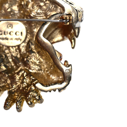 Gucci Metal Crystal Rajah Brooch Gold 6 of 6