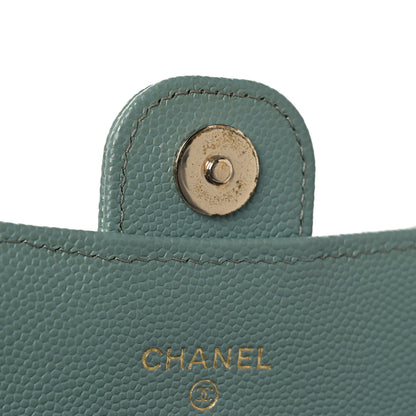Chanel Caviar Quilted Phone Holder Wallet on Removable Chain Light Blue 15 of 18