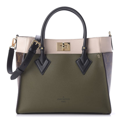 Louis Vuitton Calfskin Monogram On My Side MM Laurier Green Toffee Latte Beige 1 of 11