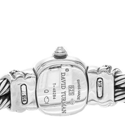 David Yurman Sterling Silver Diamond Bezel Blue Sapphire Blue Mother of Pearl 21mm Classic Cable Quartz Watch 4 of 4