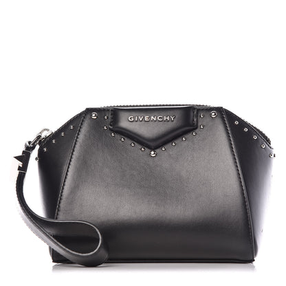 Givenchy Calfskin Small Studded Antigona Beauty Wristlet Black 1 of 9