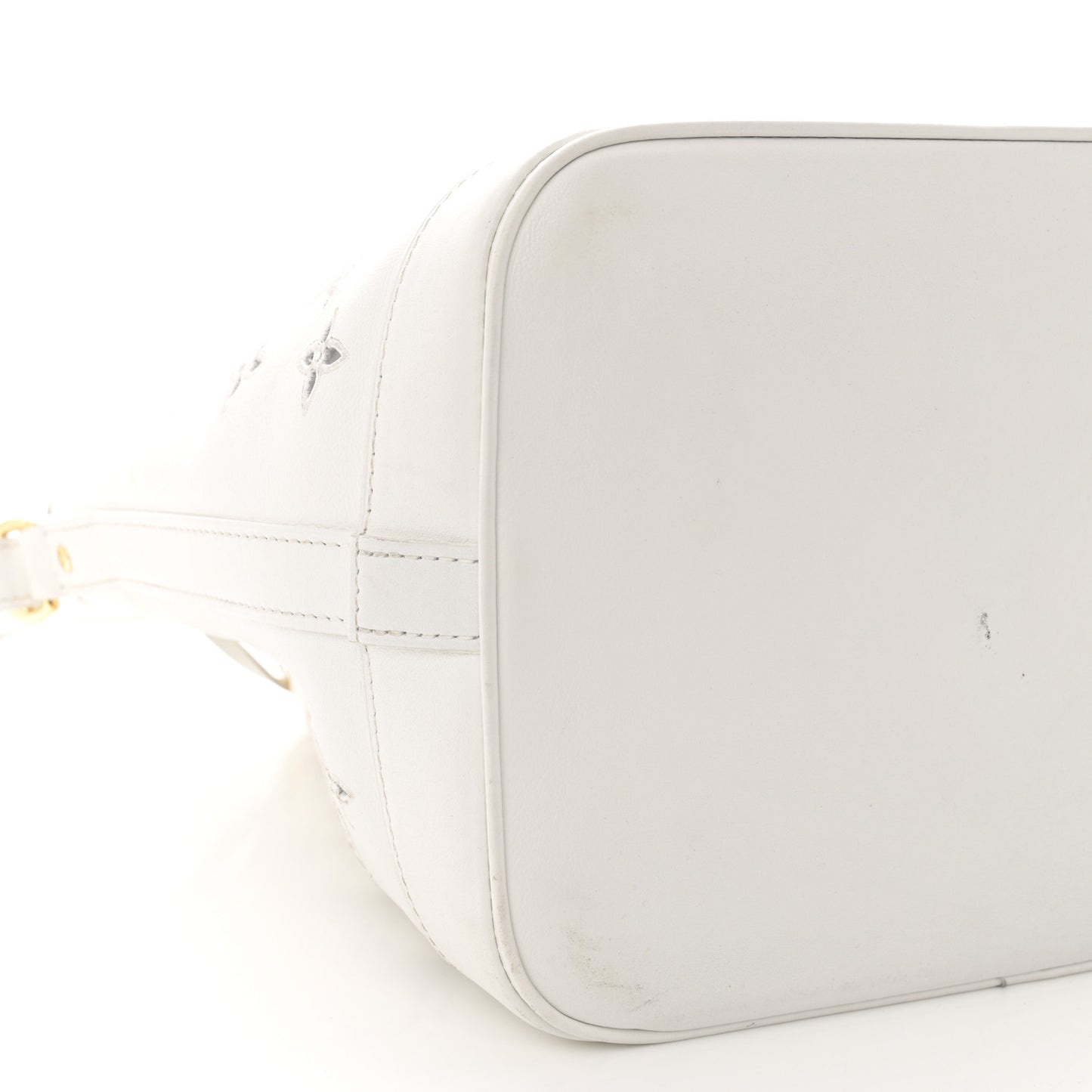 Calfskin Monogram Cutout Petit Noe White