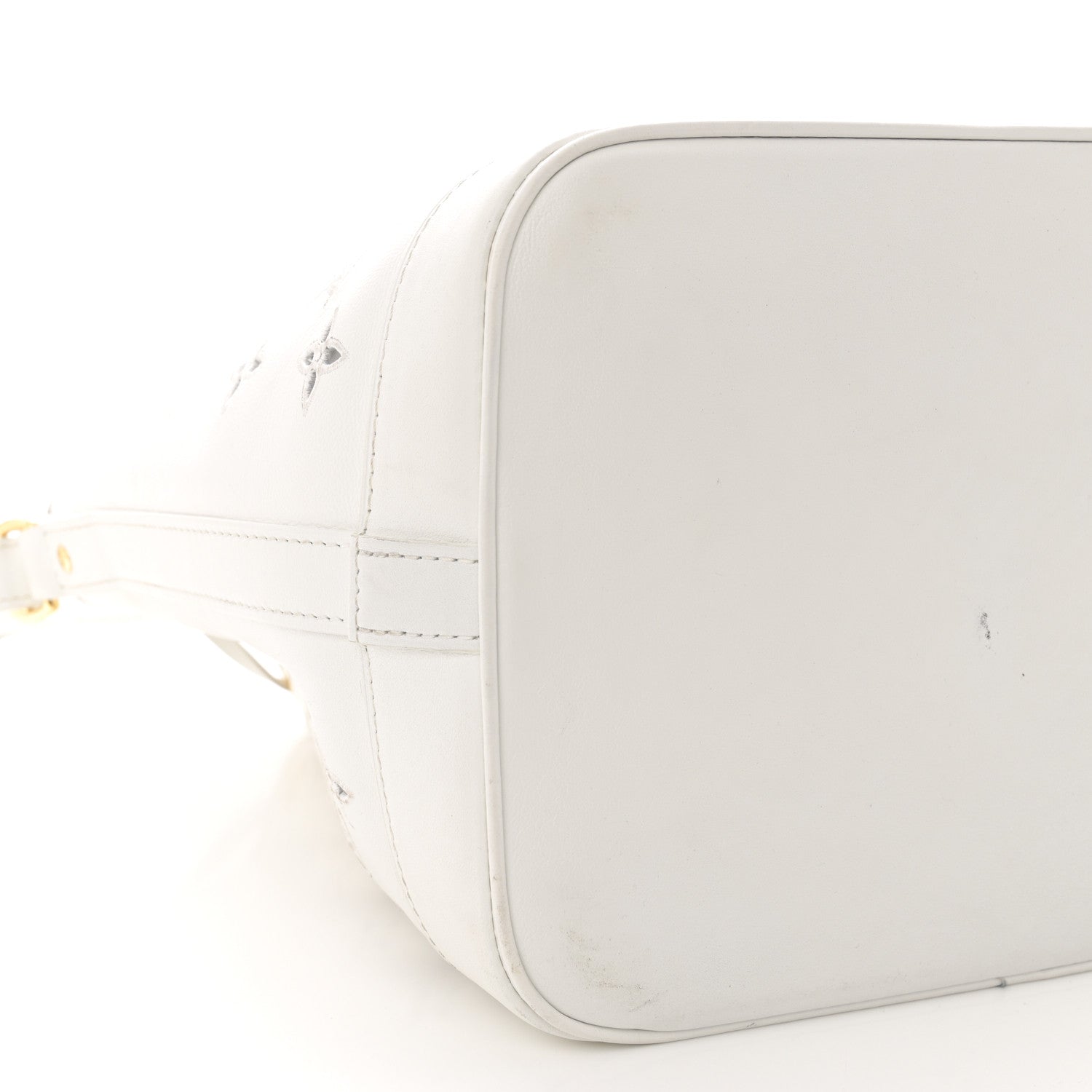 Louis Vuitton Calfskin Monogram Cutout Petit Noe White 8 of 16