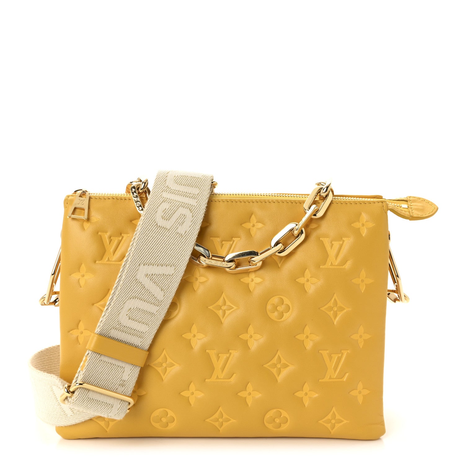 Louis Vuitton Lambskin Embossed Monogram Coussin PM Sunflower