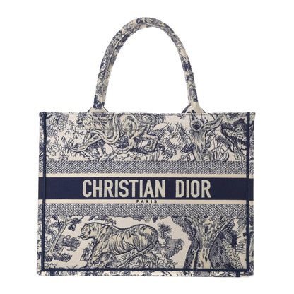Christian Dior Canvas Embroidered Medium Dioriviera Toile De Jouy Book Tote Blue 1 of 11