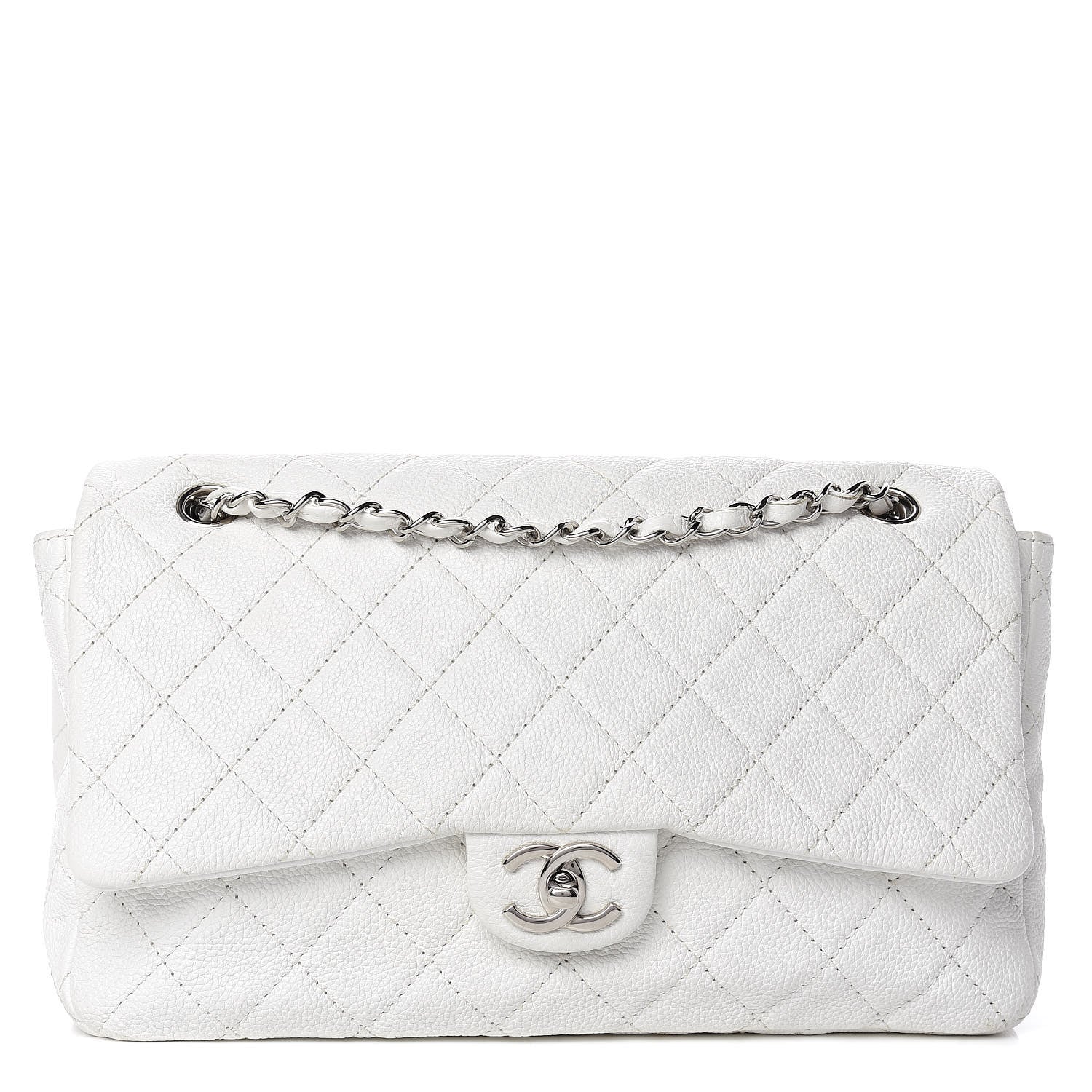 Chanel Caviar Quilted Flap White 1 of 10