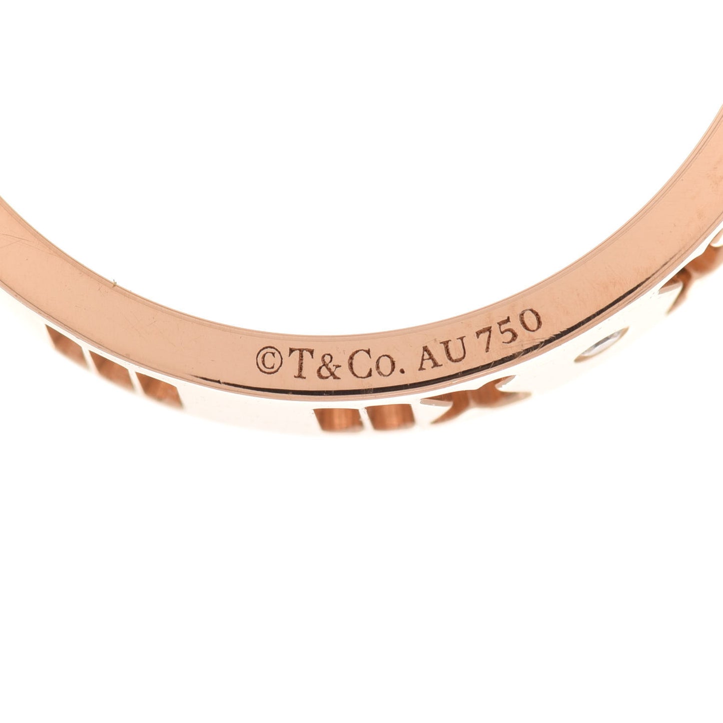 18K Rose Gold Diamond Atlas Pierced Ring 58 8.5