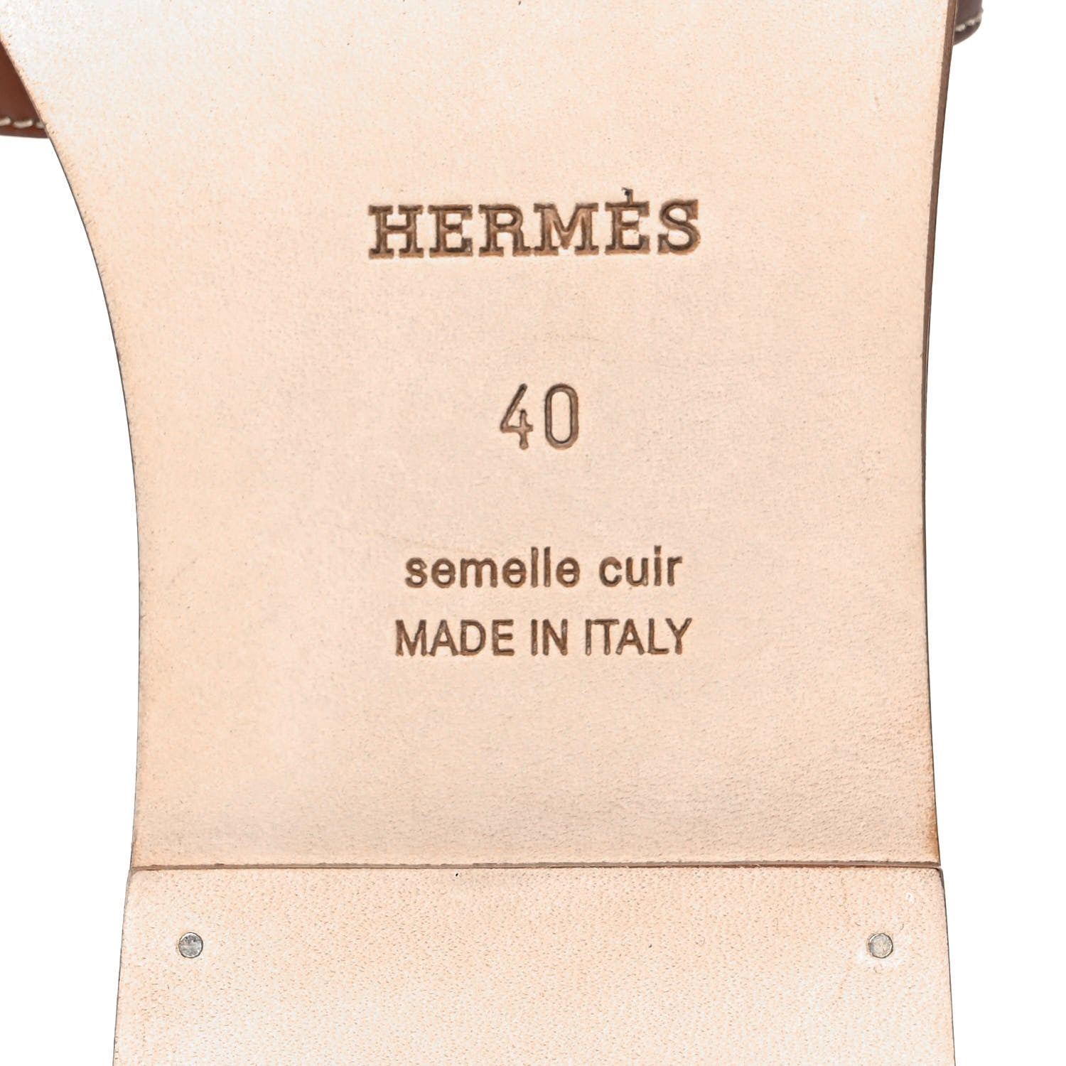 Hermes Box Calfskin Oran Sandals 40 Gold 6 of 9